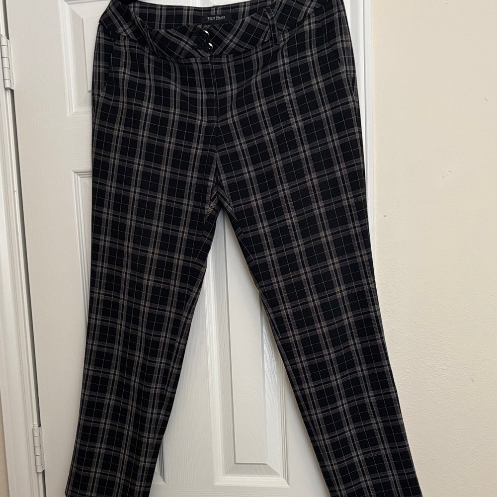 White House Black Market Women’s Dark Plaid Pants